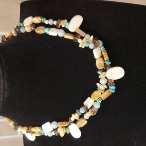 BEAUTIFUL DOUBLE STRAND MULTI STONE & BEADS NECKLACE